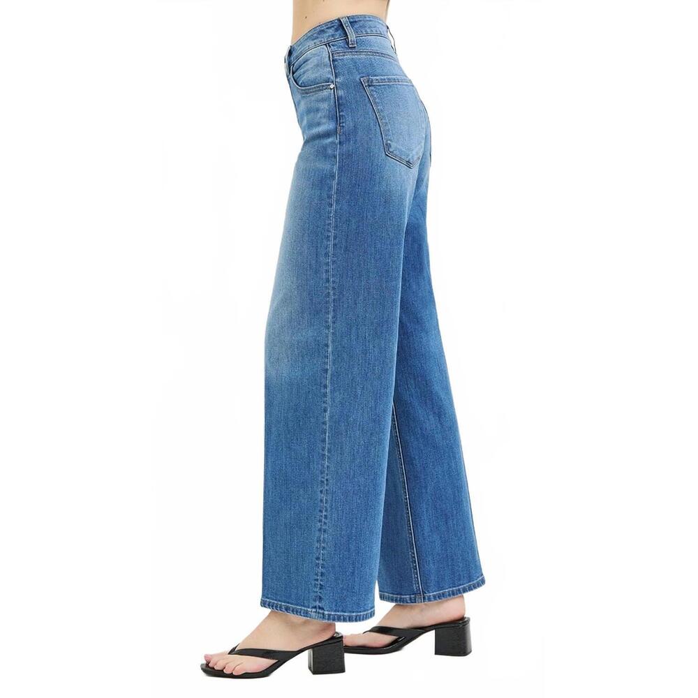NEW RISEN high rise slouchy wide baggy full length jeans in medium wash - Picture 4 of 5